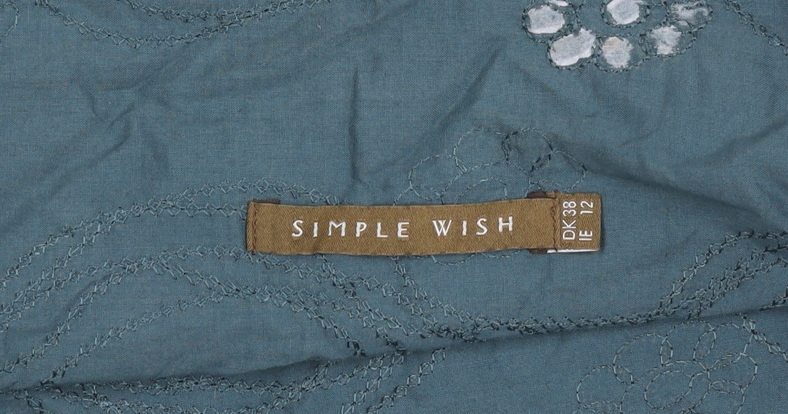 Simple Wish Women's Blue A-Line Skirt Size 12, Elegant