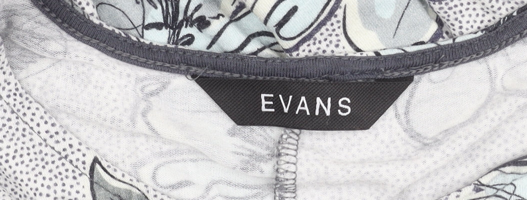 Womens UK Size 16 Evans Multicoloured Basic Blouse