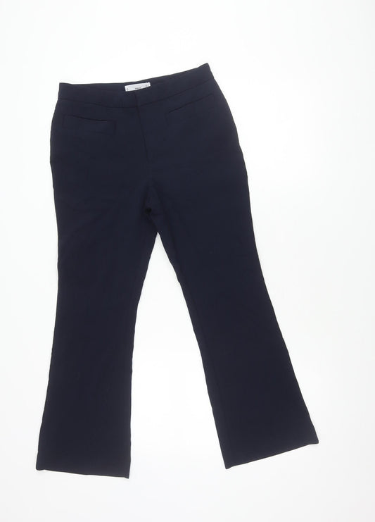 Womens UK Size 8 MNG Regular Fit Casual Blue Trousers