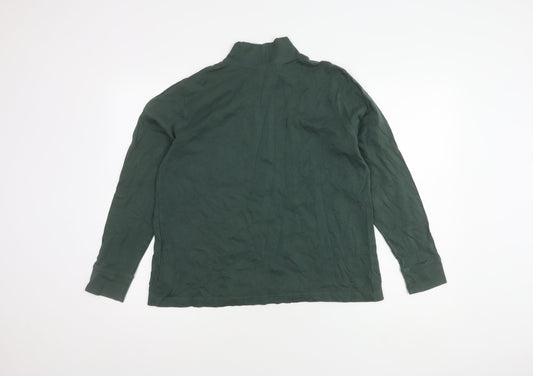 Lands' End Women Green Mock Neck Jumper, Size L