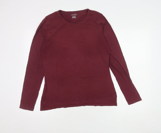 Womens UK Size M Lands' End Red Basic T-Shirt