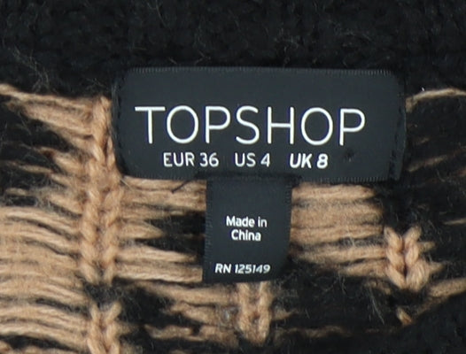 Womens UK Size 8 Topshop Black Pullover Jumper