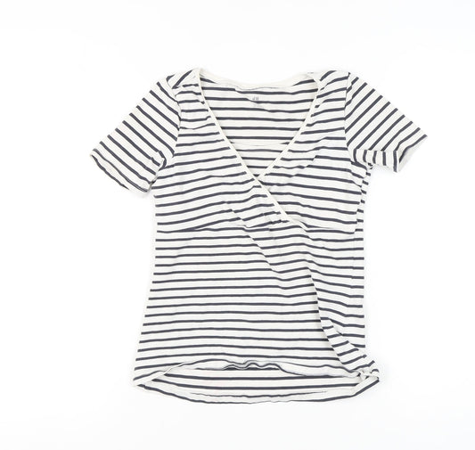 Womens UK Size S H&M Multicoloured Wrap T-Shirt