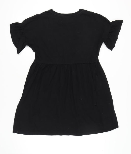 River Island Women's Black Flutter Sleeve Dress Size 10