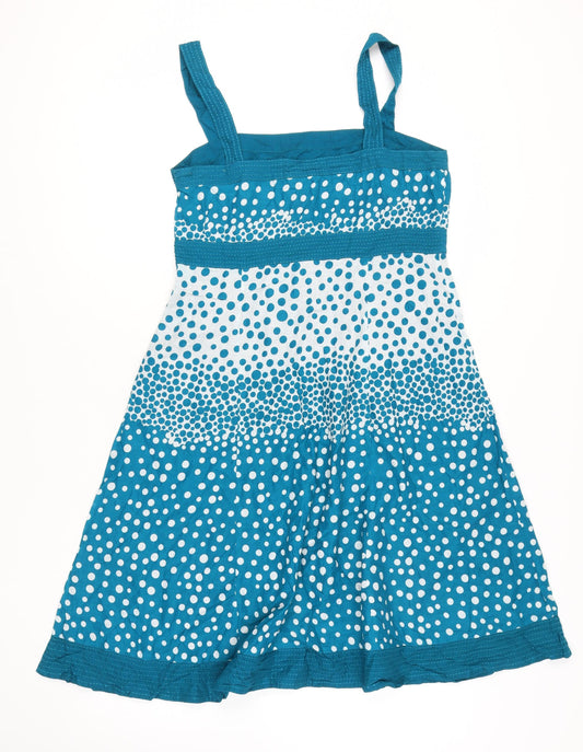 Monsoon Women's Blue Polka Dot Slip Dress, Size 16