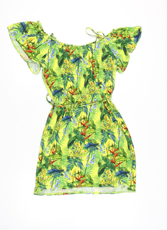 Oasis Women's Tropical Print Off Shoulder Dress M