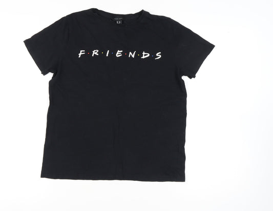 Womens UK Size 12 New Look Black T-Shirt