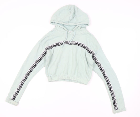 Additional front view of Adidas Women's Green Pullover Hoodie UK, size 10