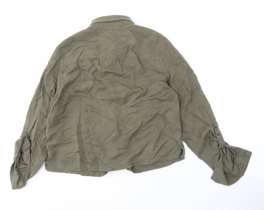 New Look Women's Green Button-Up Shirt Size 10