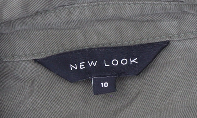 New Look Women's Green Button-Up Shirt Size 10