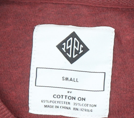 Mens UK Size S Cotton On Red Pullover Sweatshirt