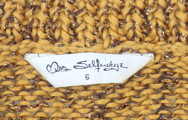 Womens UK Size 6 Miss Selfridge Yellow Pullover Jumper