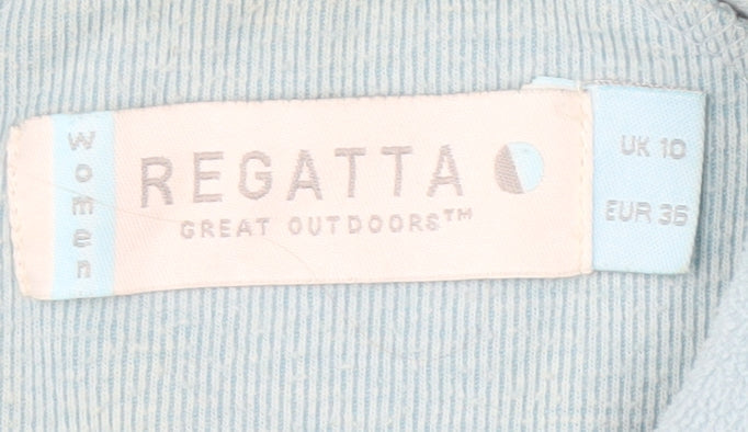 Brand and care label for Regatta Women's Blue Hooded Fleece Jacket, size 10