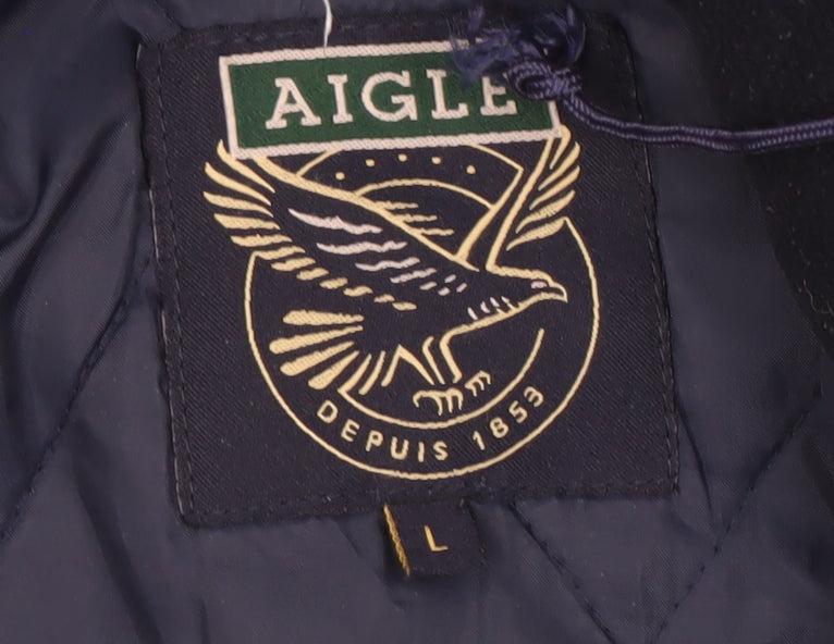 Aigle Men's Blue Rain Coat Jacket L
