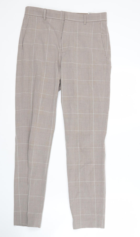 Womens UK Size 8 H&M Slim Fit Beige Trousers