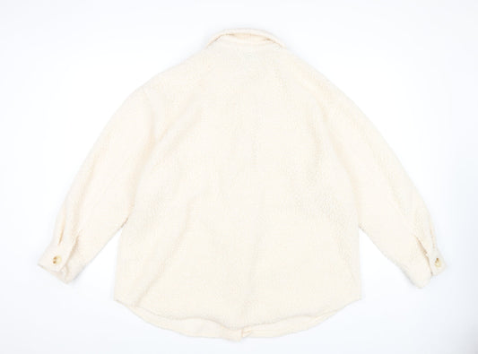 New Look Women’s Ivory Fleece Jacket Size 12