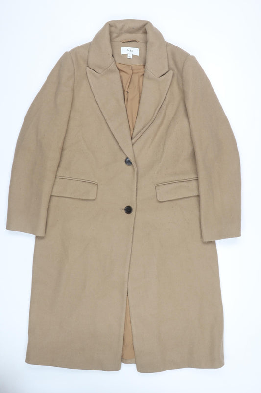 Womens UK Size 16 Marks and Spencer Beige Overcoat