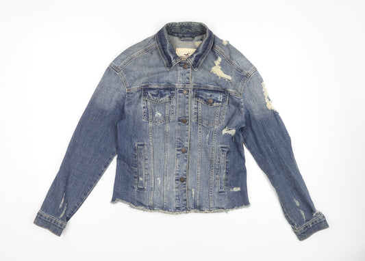 Womens UK Size XS Hollister Blue Denim Jacket