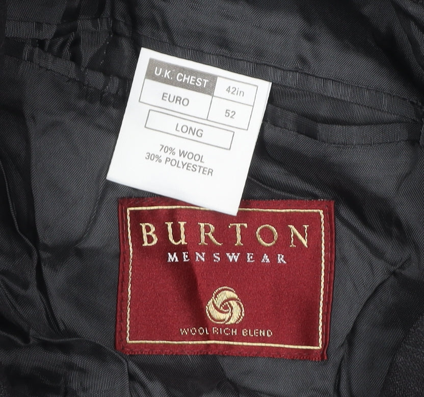 Mens UK Size 42 Burton Regular Black Suit Jacket