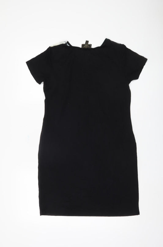 Lipsy London Women's Black Floral Sheath Dress Size 8