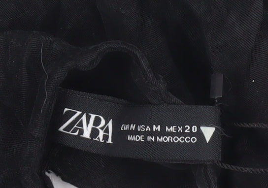 Zara Women's Black Viscose Playsuit, Medium, Adjustable Straps