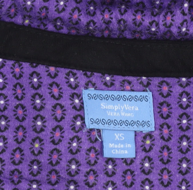 SimplyVera Vera Wang Women's Purple Tunic XS