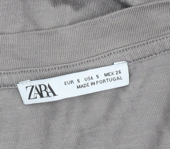Womens UK Size 8 Zara Grey T-Shirt