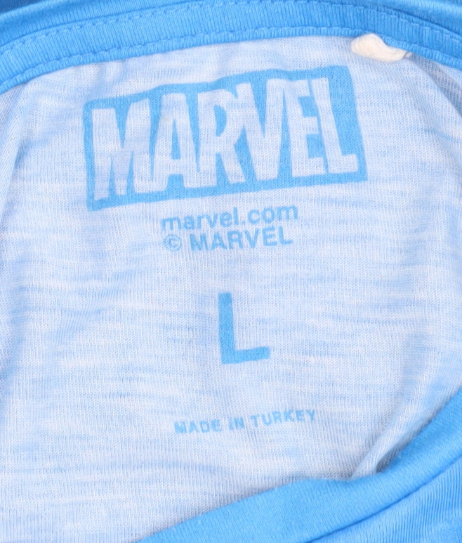 Marvel Deadpool Men's Blue Graphic T-Shirt Size L Comic