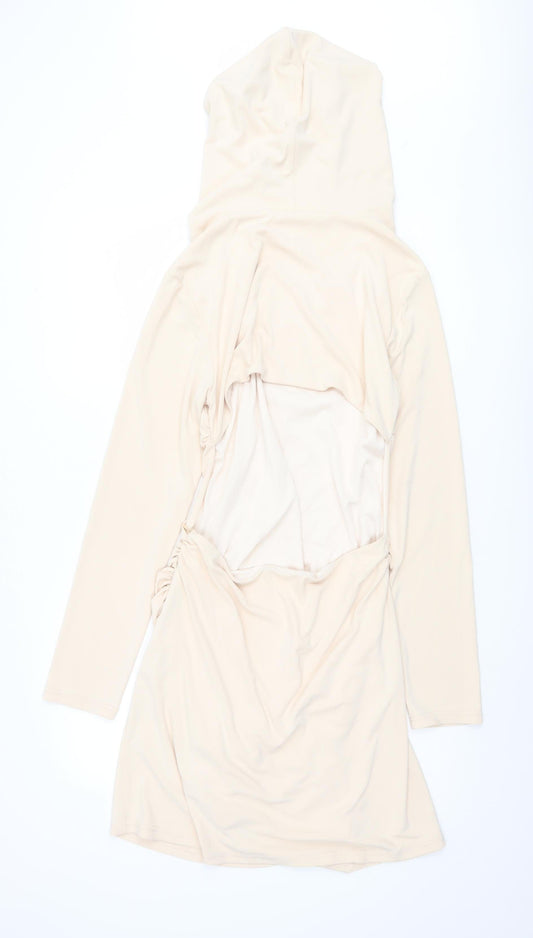 Zara Women's Beige Hooded Short Dress Size XL