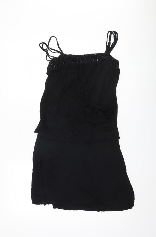 Additional front view of Kookai Women's Black Beaded Dress, size 4