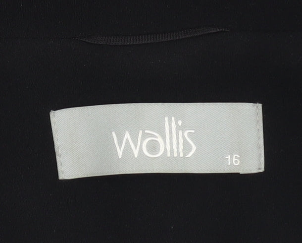 Wallis Women's Black Blazer Size 16, Lined, One-Button