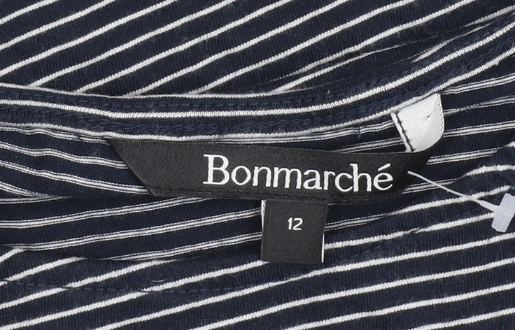 Womens UK Size 12 Bonmarché Blue Basic T-Shirt