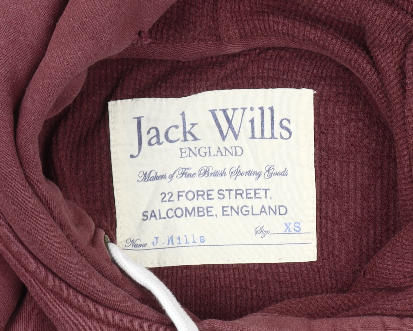 Mens UK Size XS Jack Wills Brown Pullover Hoodie