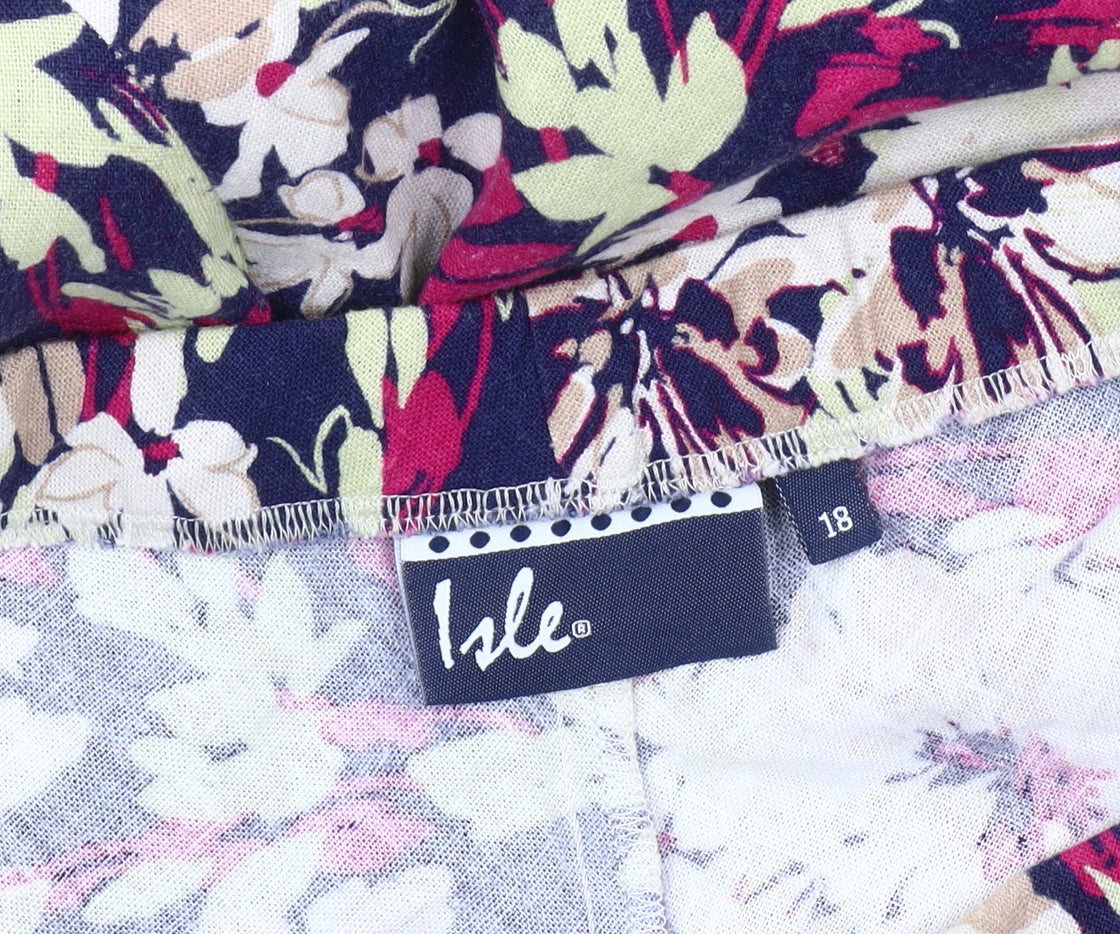 Isle Women's Multicoloured Floral Skirt Size 18