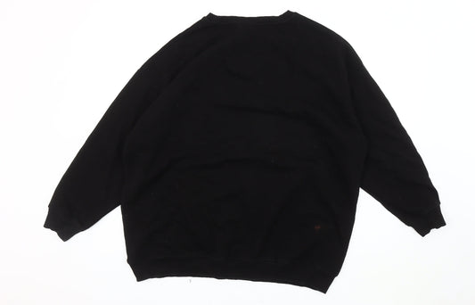 Unisex Adults UK Size M Disney Black Pullover Sweatshirt