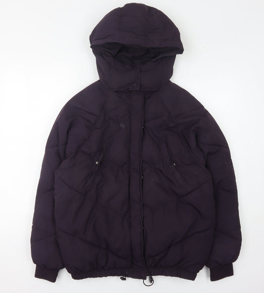 H&M Women's Purple Puffer Jacket, Size 6 - Casual Winter Coat