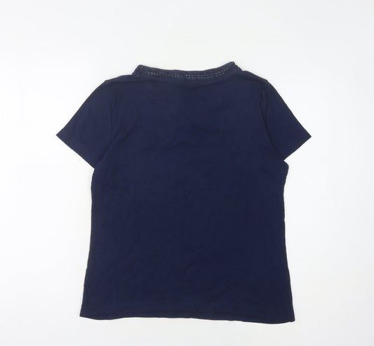 Womens UK Size M Anna Rose Blue Basic T-Shirt