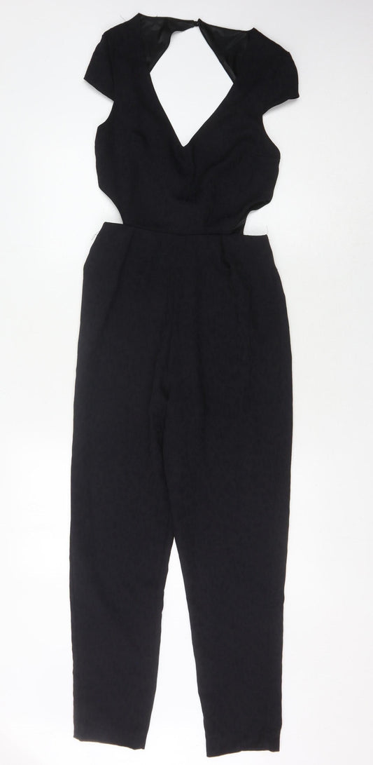 Womens UK Size M Bershka One-Piece Black Jumpsuit