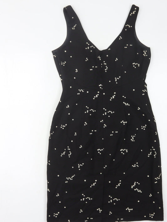 Coast Women's Black Bodycon Dress, Size 12, Beaded