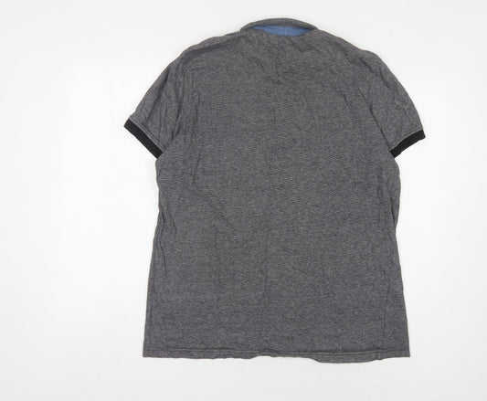 Twisted Soul Men's Grey Polo Shirt L Cotton