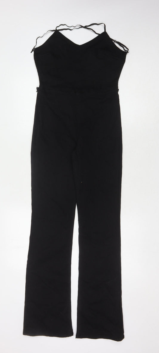 Womens UK Size S Bershka One-Piece Black Jumpsuit