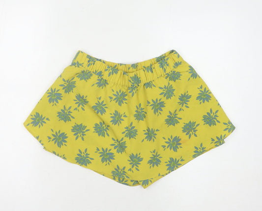 Zara Women's Yellow Floral Wrap Shorts XS