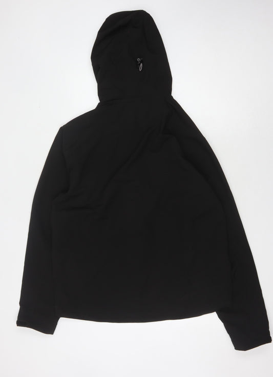 Acode Men's Black Basic Jacket L Hooded Zipped Pockets