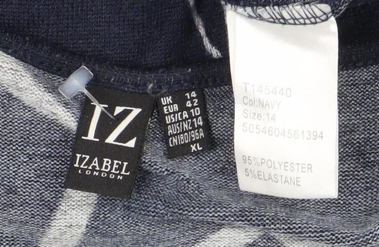 Womens UK Size XL IZABEL LONDON Blue Basic Blouse