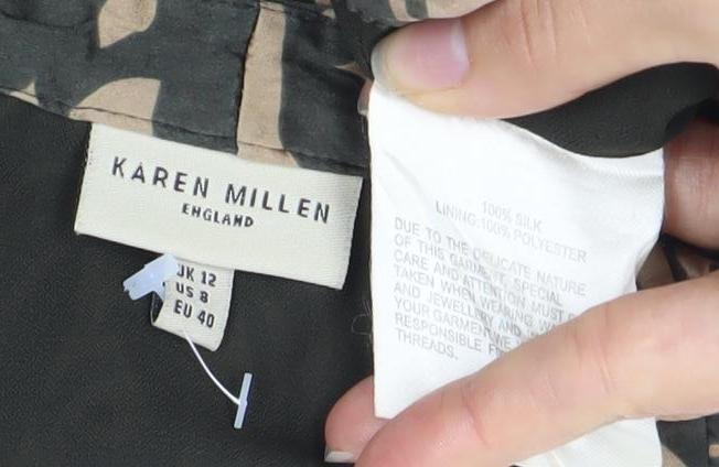 Karen Millen Women's Floral Puff Sleeve Blouse, Size 12