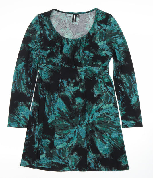 Izabel London Women's Green A-Line Belted Dress