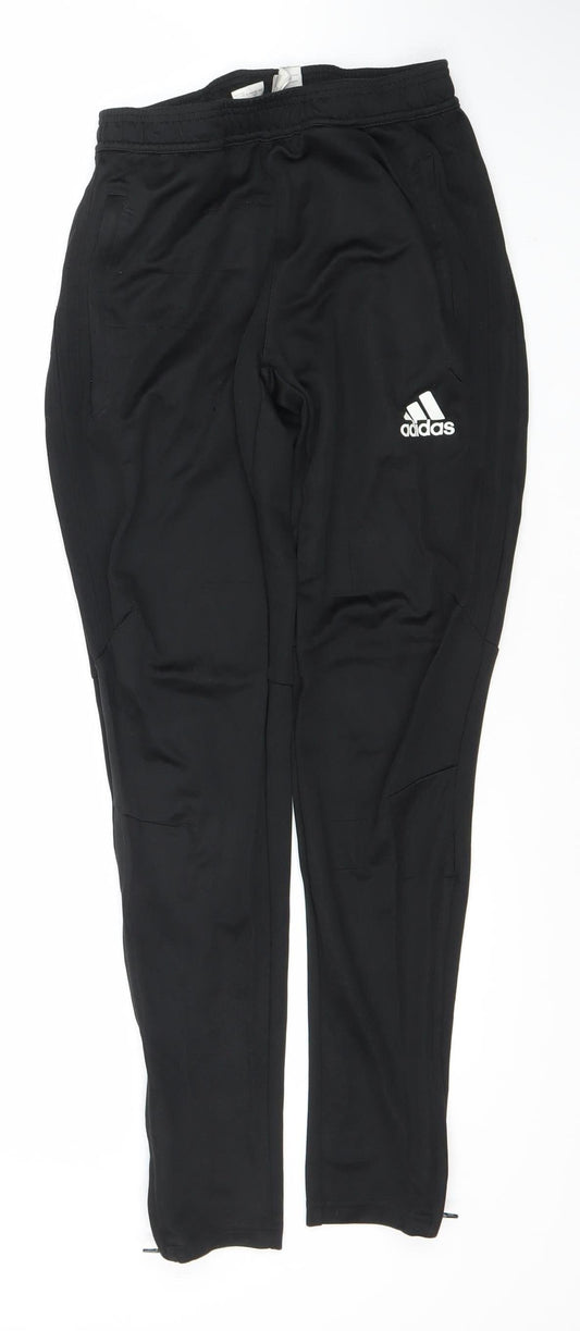 Unisex Adultss UK Size S adidas Regular Fit Track Pants Black Trousers