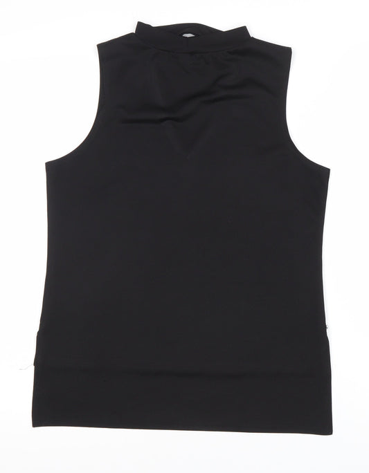 Boohoo Women's Black Sleeveless V-Neck Tank Top