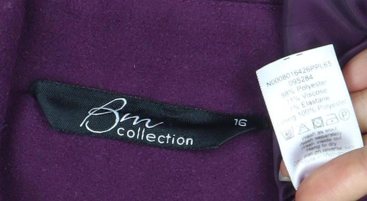 Bm Women's Purple Mid-Length Coat with Zip