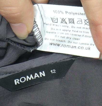 Womens UK Size 12 Roman Grey Jersey Blouse